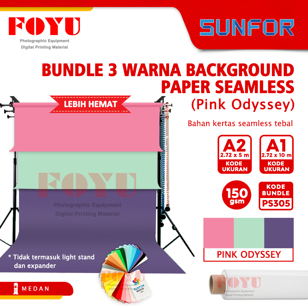 Jual Bundle 3 Warna Background Backdrop Layar Studio Foto Video Paper ...