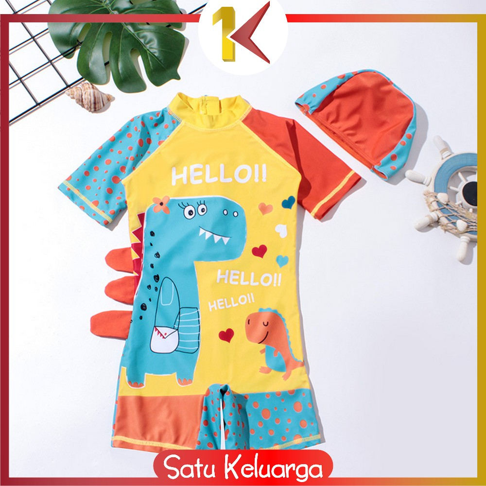 Jual SK-P587 Baju Renang Anak Perempuan Karakter Mermaid Set Topi