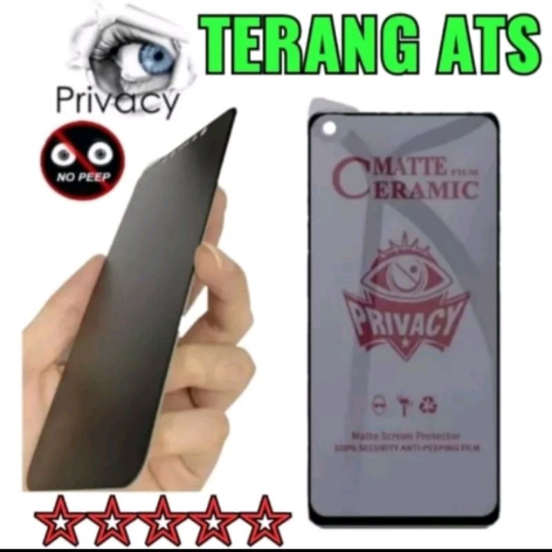 Jual Tg Tempered Glass Ceramic Spy Oppo A Anti Gores Matte Privacy Anti Spy Bahan Full Ceramic