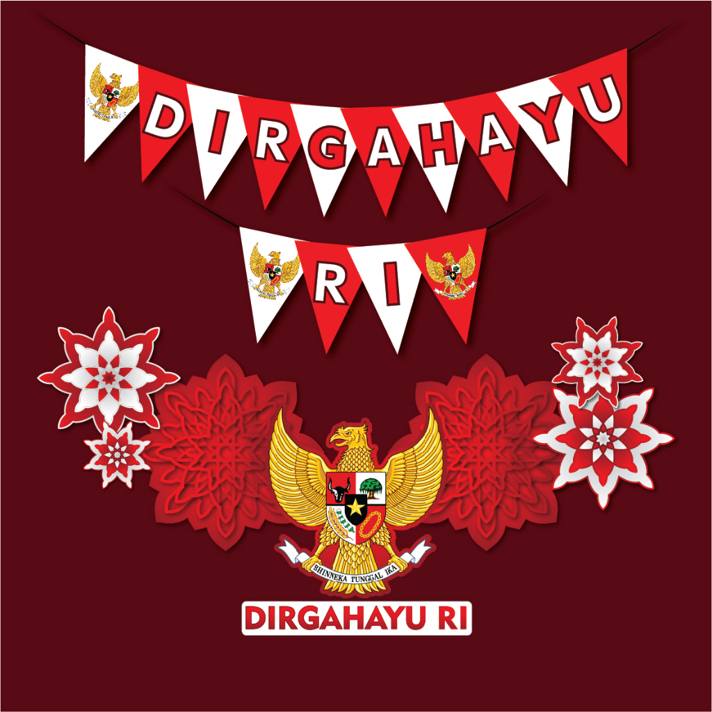 Jual BANNER DEKORASI DIRGAHAYU INDONESIA MERAH PUTIH 17 AGUSTUS 1945