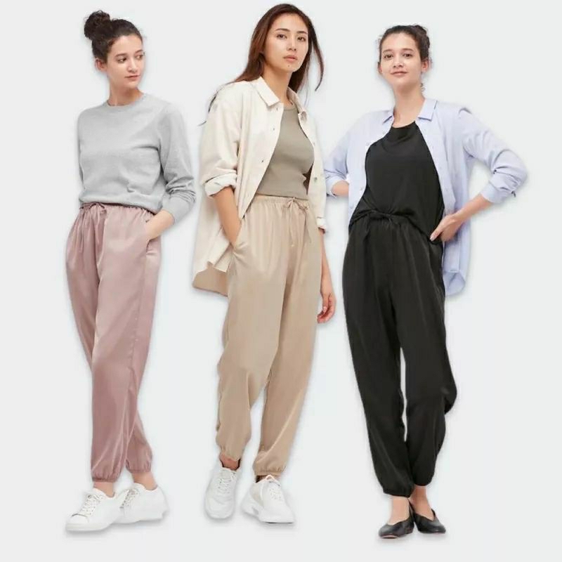 Uniqlo satin drape jogger pants hotsell