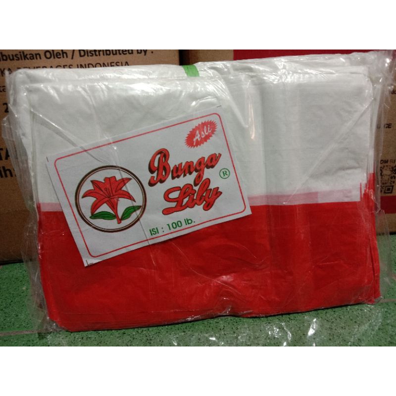 Jual Bendera Plastik, Bendera Merah Putih isi 100 lbr, benang kasur