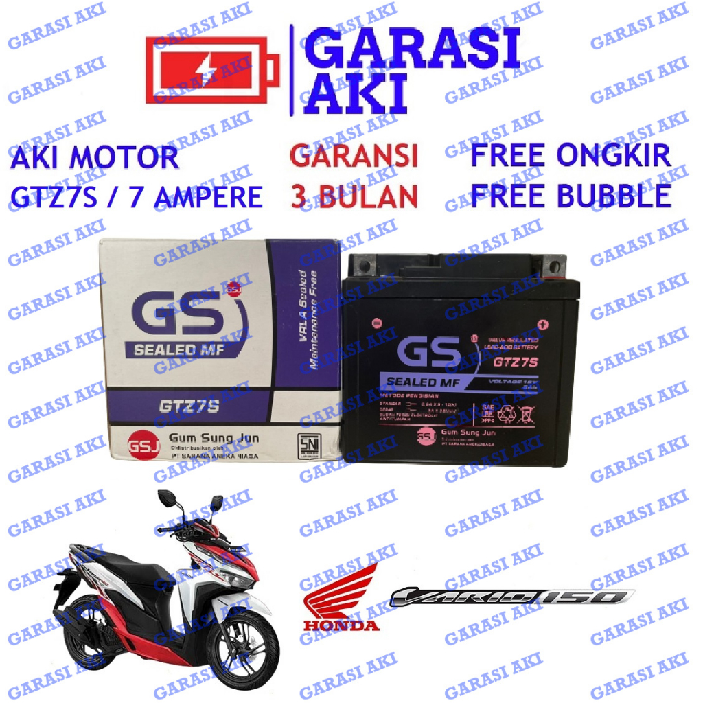 Jual Aki Motor Honda Vario 150 Vario 160 GTZ7S Accu Kering MF | Shopee
