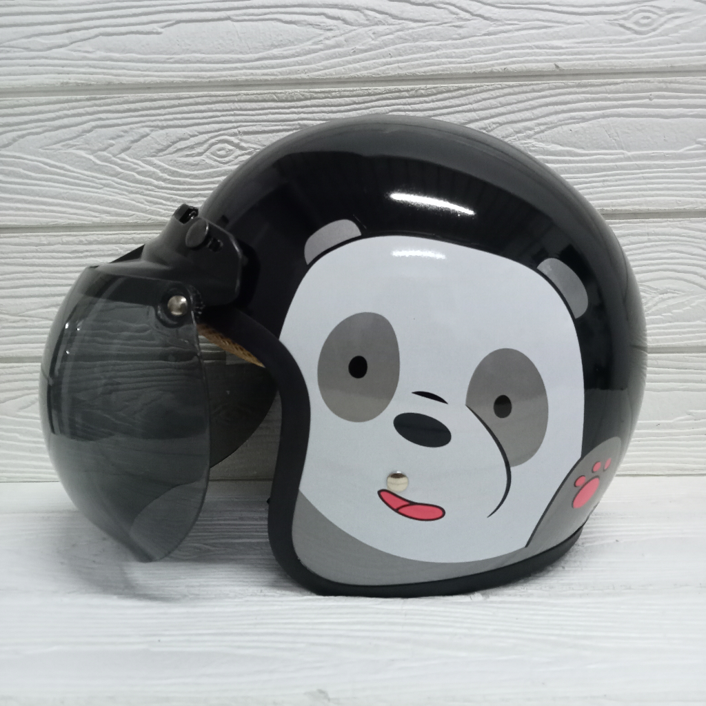 Jual BISA COD HELM BOGO RETRO MOTIF PANDA BERUANG GRIZLY BEAR PRIA ...