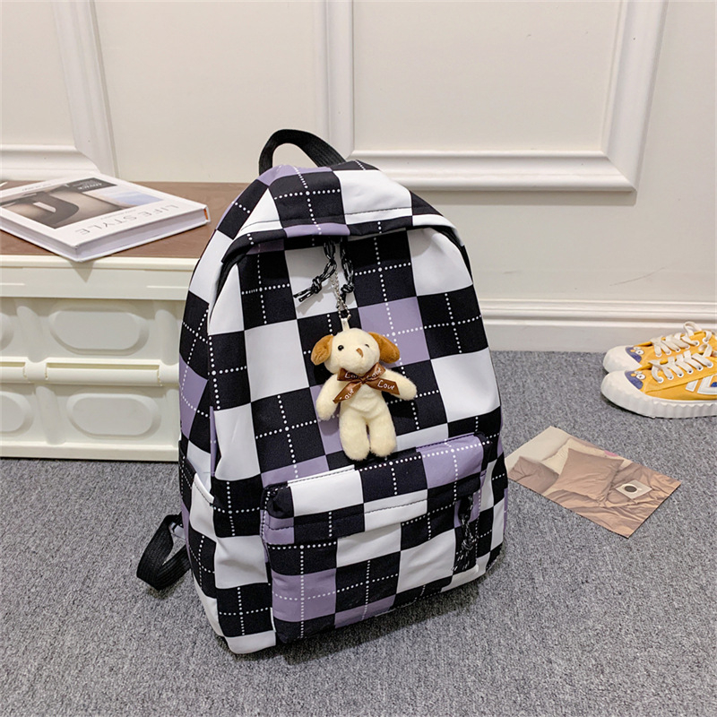 Mismi Holland Bag Tas Ransel Wanita Korean Checker School Backpack  Perempuan Stylish 24H
