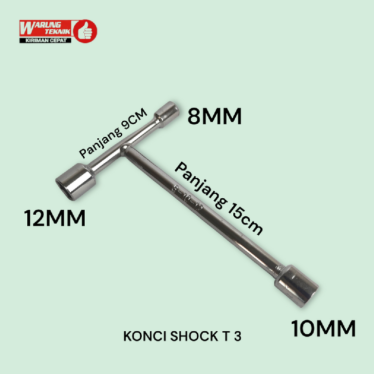 Jual KUNCI T 3 UKURAN 8MM 10MM 12MM | Shopee Indonesia