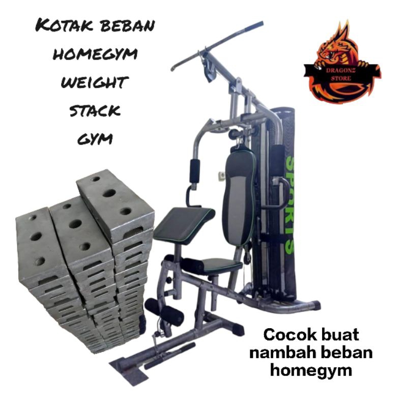 Jual Beban kotak weight stack homegym full besi | Shopee Indonesia