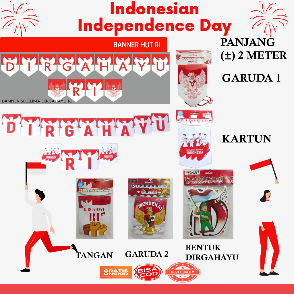 Jual Banner Dirgahayu Ri Tulisan Hut Republik Indonesia Shopee Indonesia 7017