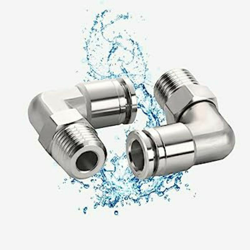 Jual fitting elbow 8-01 stainless steel plt slang 8mm drat 1/8 ...