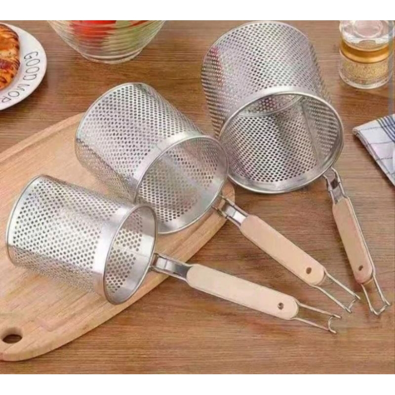 Jual Saringan Mie 12cm kotak,Tirisan Mie/Ramen Handle Kayu | Shopee ...