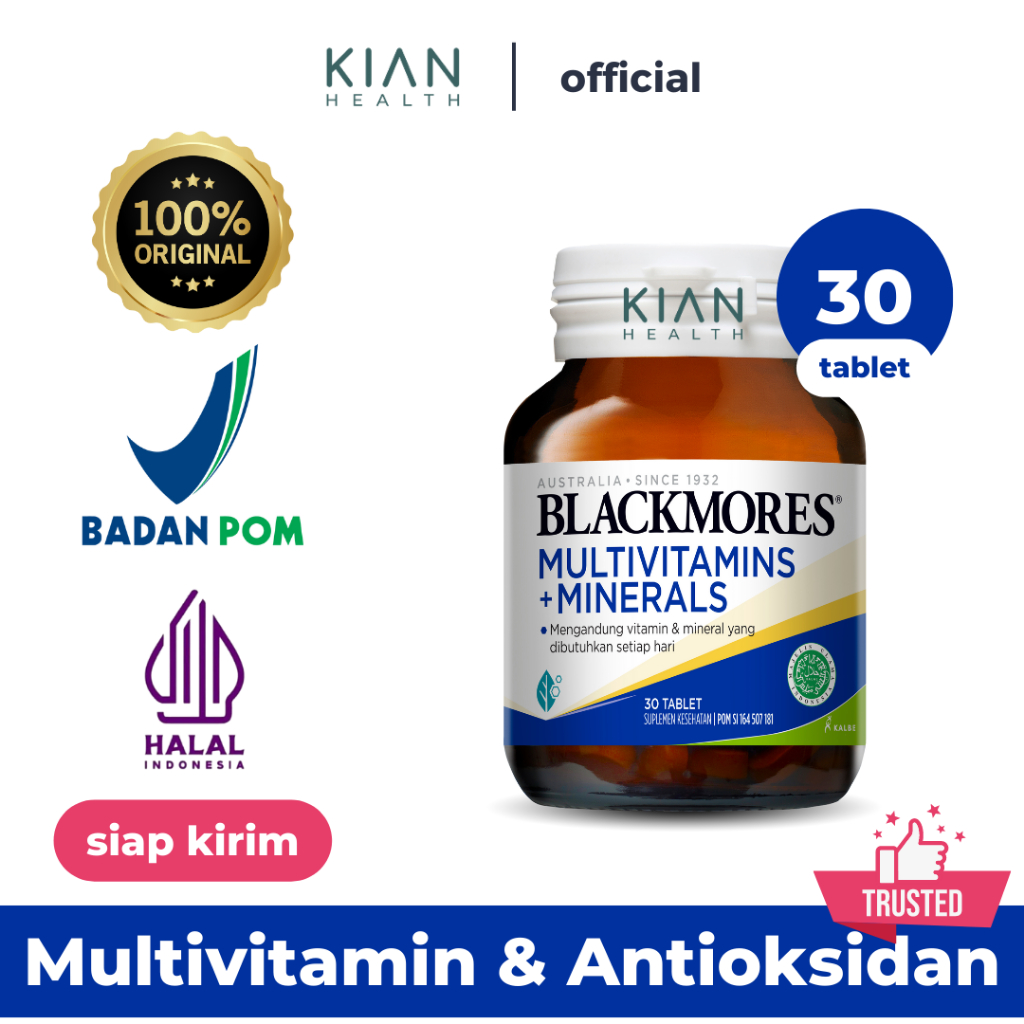 Jual Blackmores Multivitamins + Minerals BPOM Halal Kalbe 30 Tablet