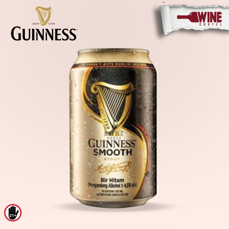 Jual Bir Beer Guinness Smooth Can Kaleng 320ml Shopee Indonesia 