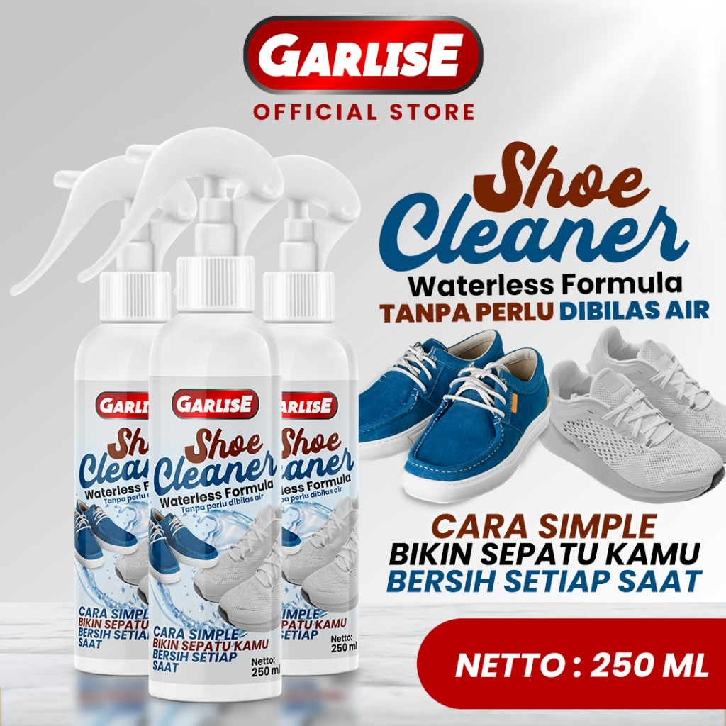 Jual GARLISE SHOE CLEANER WATERLESS SPRAY 250 ML PEMBERSIH SEPATU TANPA ...