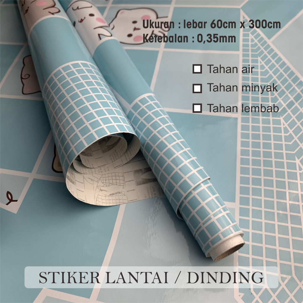 Jual Stiker Dinding Motif Biru Lucu/Wallpaper Dinding/Stiker Lantai