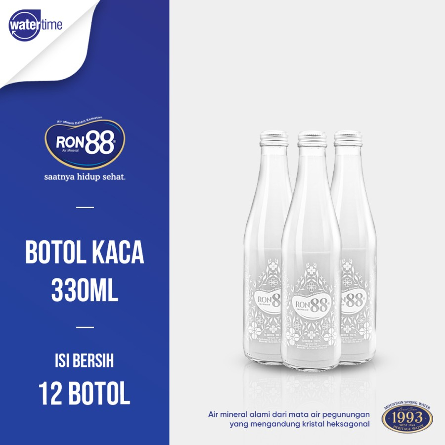 Jual Ron88 Air Minum botol kaca 330ml | Shopee Indonesia