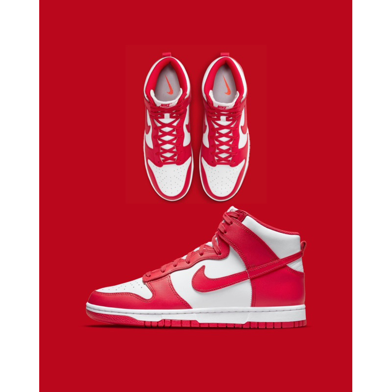 Jual Nike Dunk High Unviersity Red | Shopee Indonesia