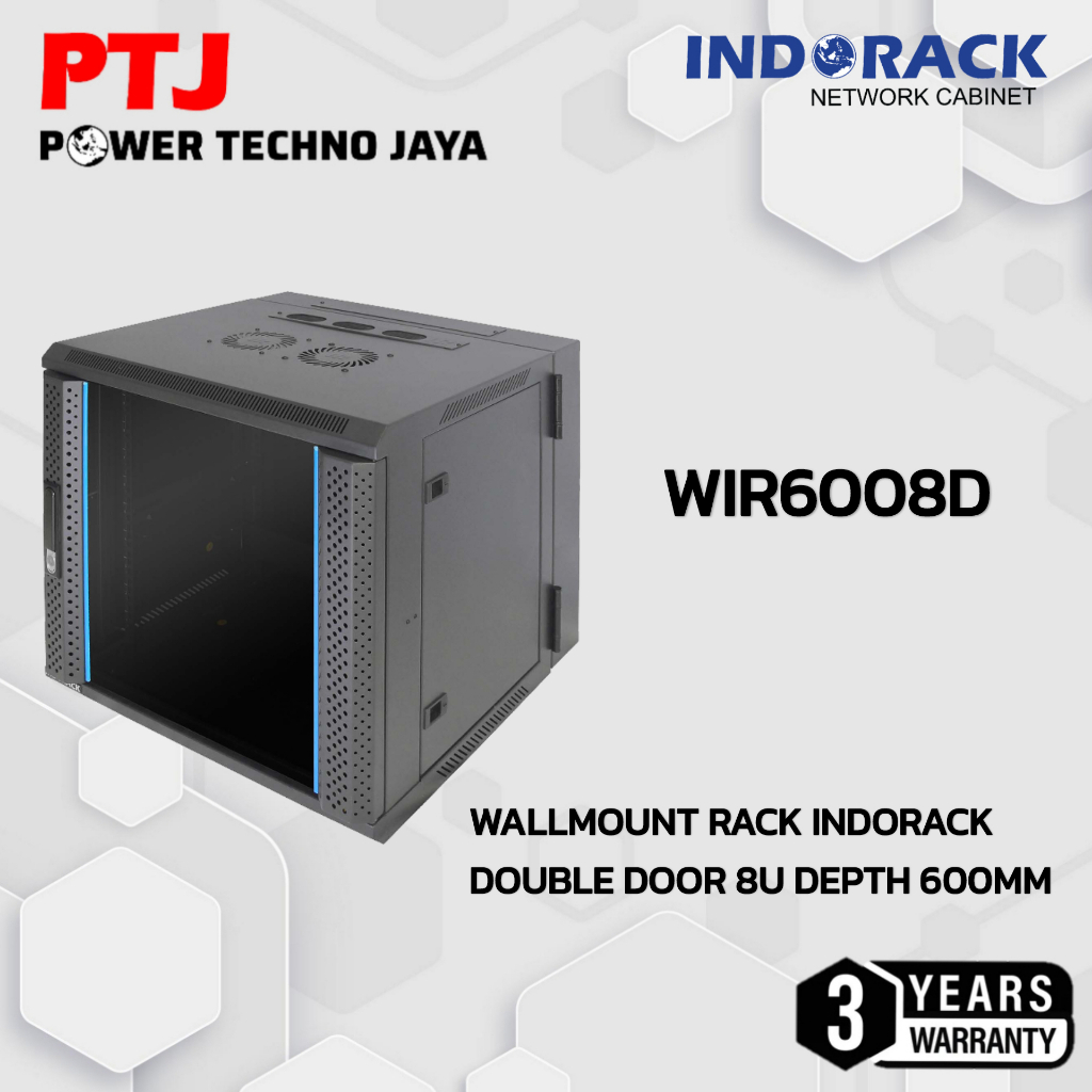 Jual WIR6008D Rak Server INDORACK WIR6008D Wallmount Rack Double Glass ...