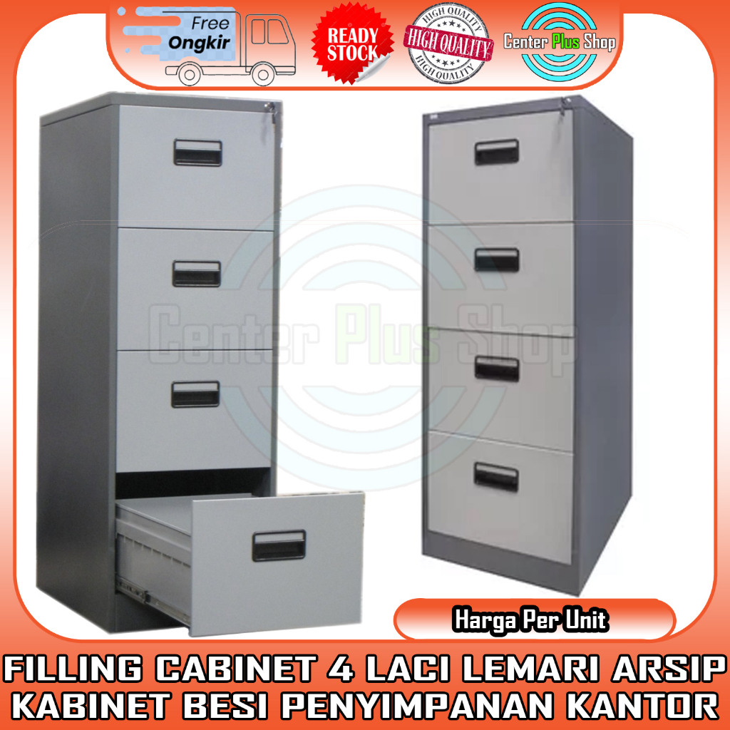 Jual Instan Filling Cabinet 4 Laci Lemari Arsip Kabinet Besi Hs F4 Almari Kantor Penyimpanan 0381