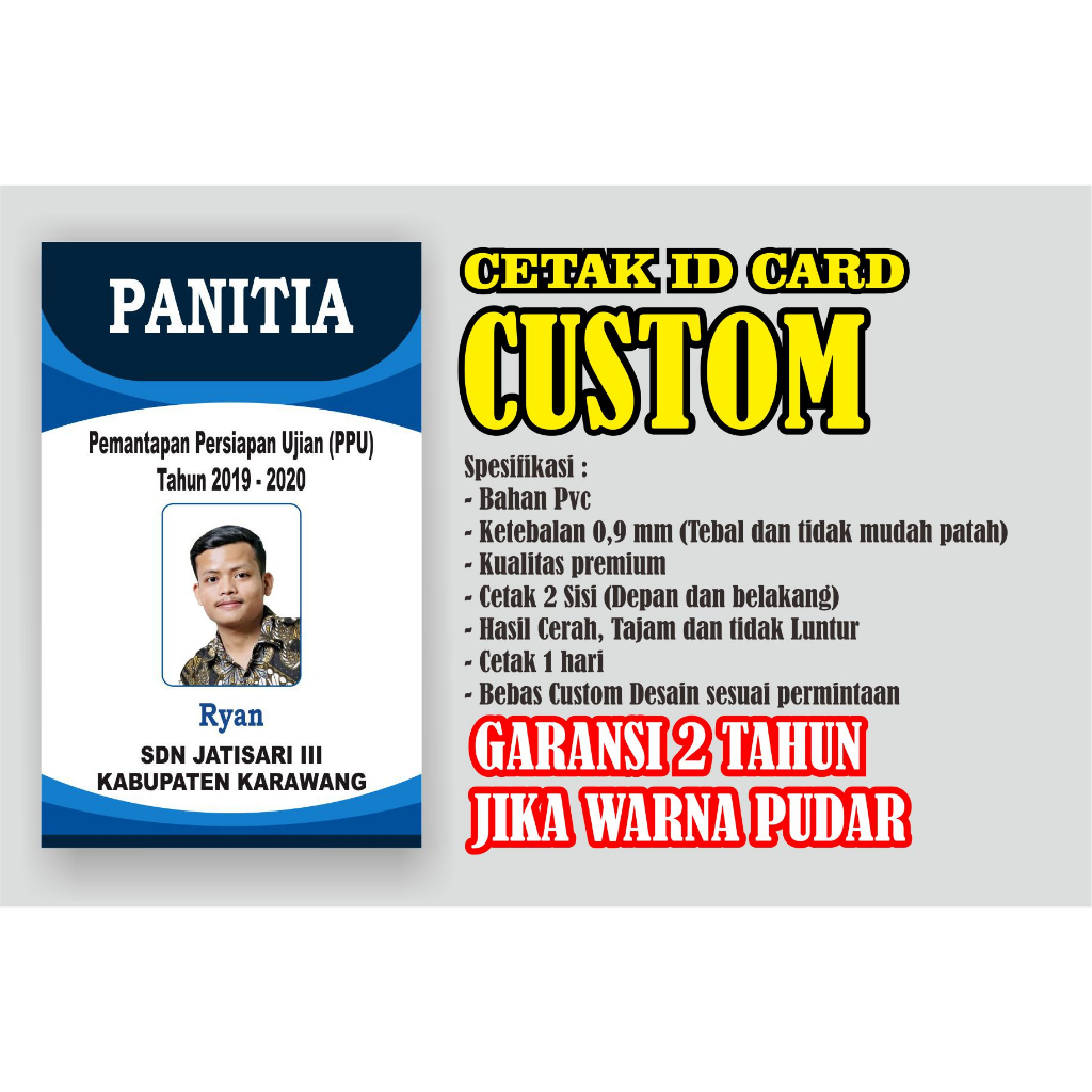 Jual Cetak Kartu Id Card Kartu Karyawan Kartu Tanda Pengenal Kartu Pelajar Shopee Indonesia 7924