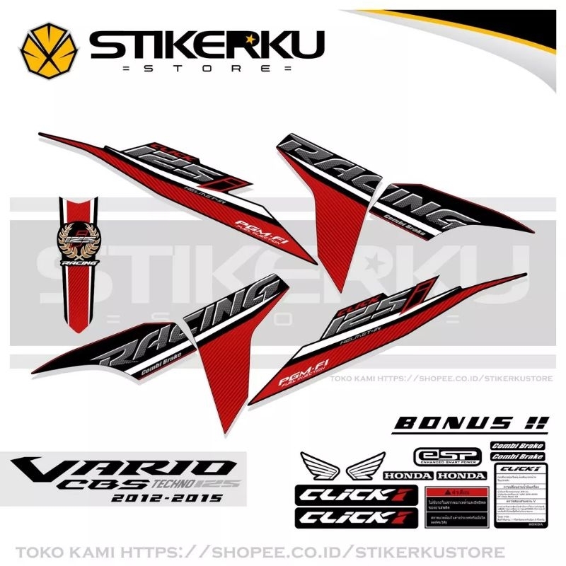 Jual STRIPING VARII TECHNO 125 / LAMA / STIKER CLICK / STICKER / KONTES