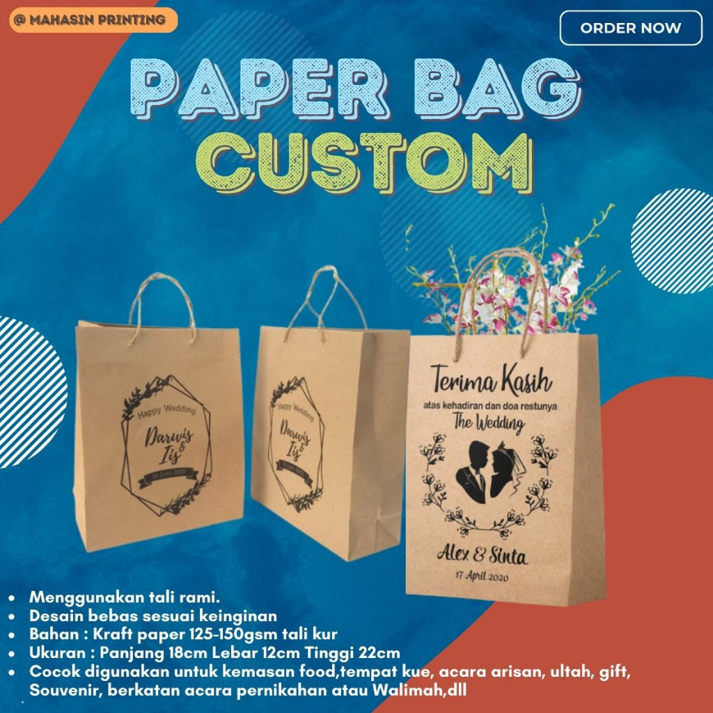 Jual Paper Bag Custom Desain Paper Bag Wedding Paper Bag Khitan Dll Shopee Indonesia