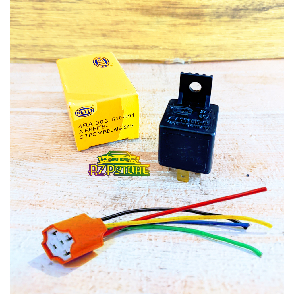 Jual [SET] SOKET SOCKET + RELAY RELLAY HELLA 24 VOLT 24V KAKI 4 ORI