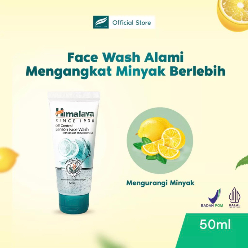Jual (BPOM ORIGINAL)HIMALAYA FACIAL WASH OIL CONTROL LEMON 50gr