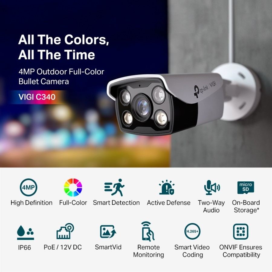 Jual IP CAMERA BULLET TPLINK VIGI C340 4MP | Shopee Indonesia