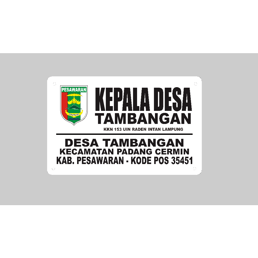 Jual PLANG/PAPAN KETUA RT KEPALA DESA KETUA RT BAHAN AKRILIK TIMBUL ...