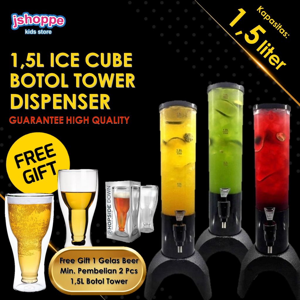 Jual Jshoppe 15 Liter Ice Cube Beer Tower Dispenser Ada Lampu Led Dengan Tabung Es Botol 2194