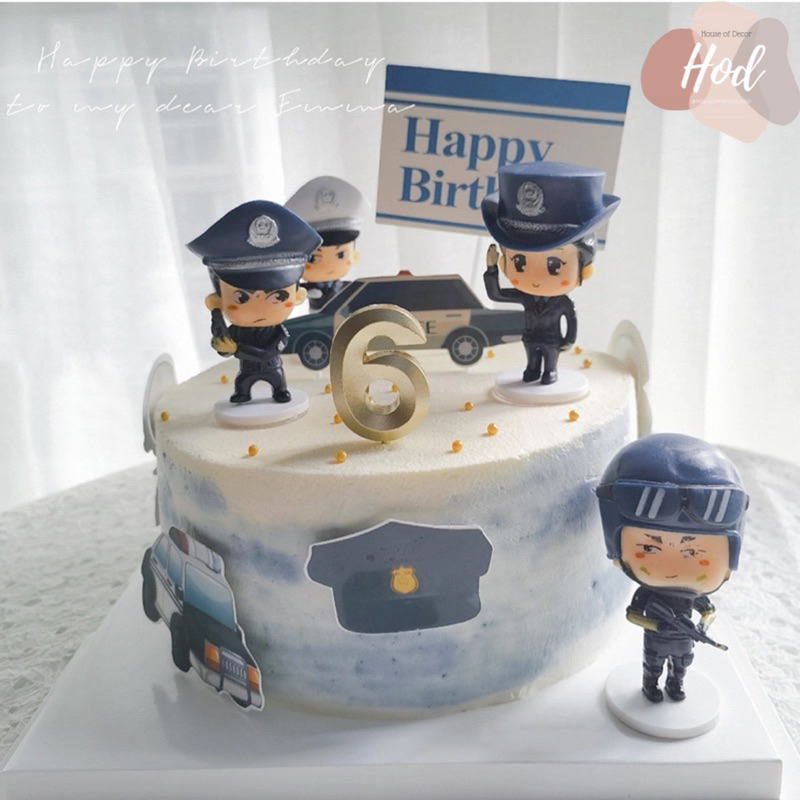 Jual Topper Polisi Hiasan Kue Ulang Tahun Boy Birthday Baby Cake ...