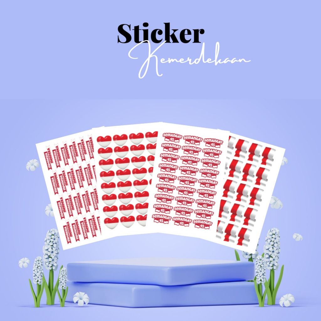 Jual Sticker Pipi Merah Putih | Tempelan Pipi Bendera KEMERDEKAAN ...
