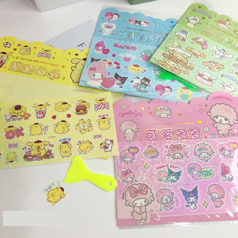 Jual Sticker Motif Sanrio Sticker Glitter Viral Murah Momo Korea