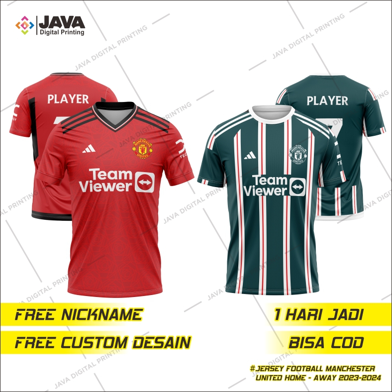 Jual Jersey Baju Bola Manchester United Home Away Terbaru Grade Ori Fullprinting