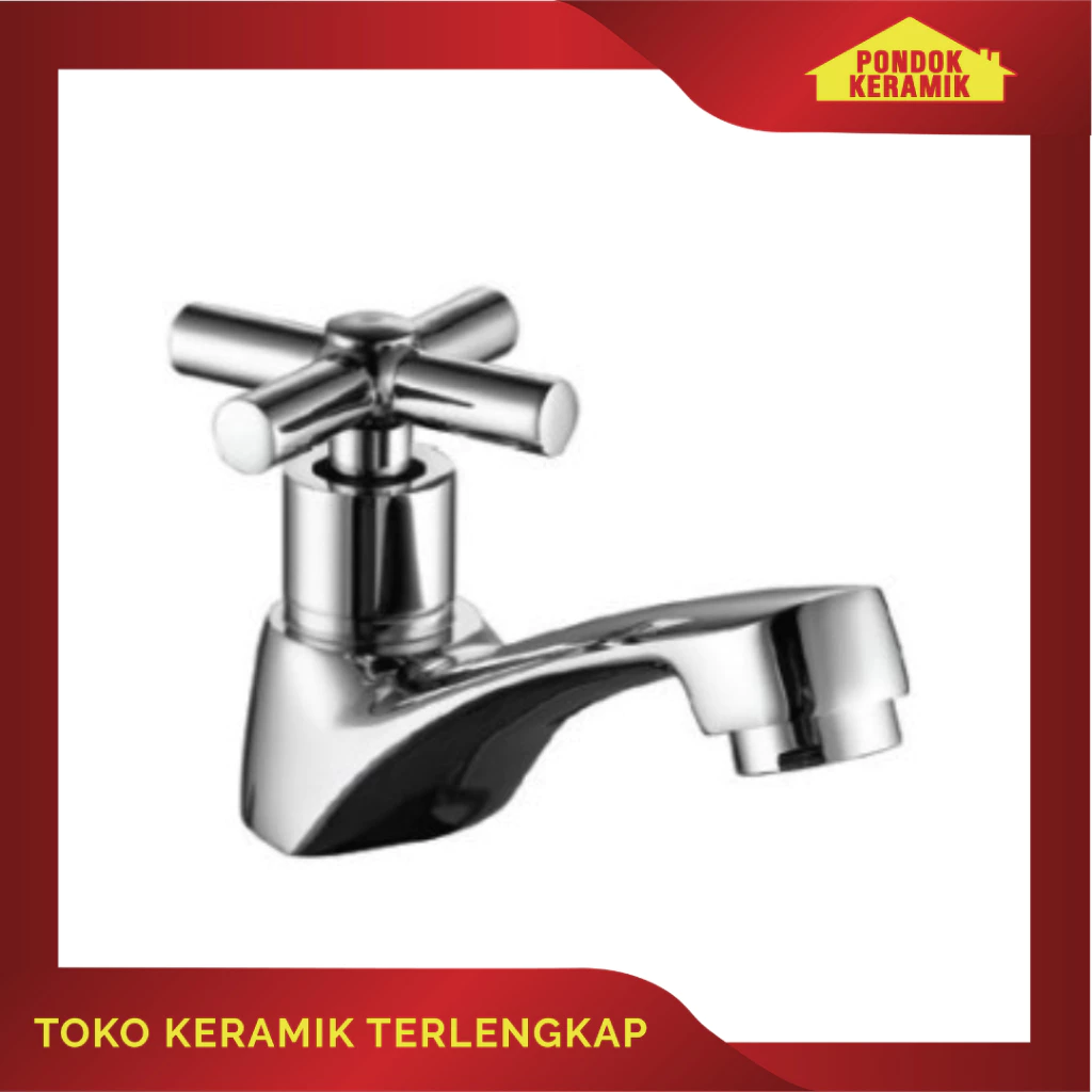 keran Washtafel / keran Cuci Tangan Sericite SR 13023 CP Brass 1/2