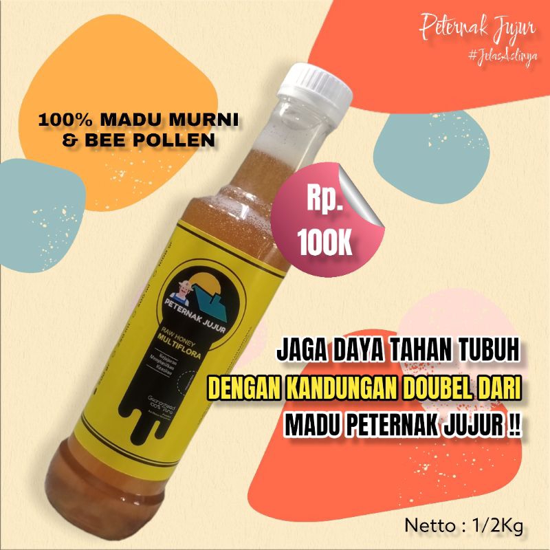 Jual Madu Multiflora Peternak Jujur 1/2Kg | Shopee Indonesia