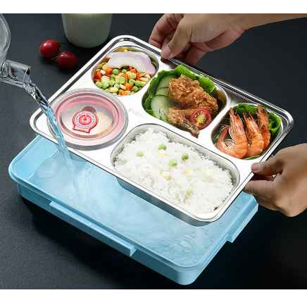 Jual Lunch Box Stainless Steel Sekat 5 Kotak Tempat Makan Bekal Nasi ...