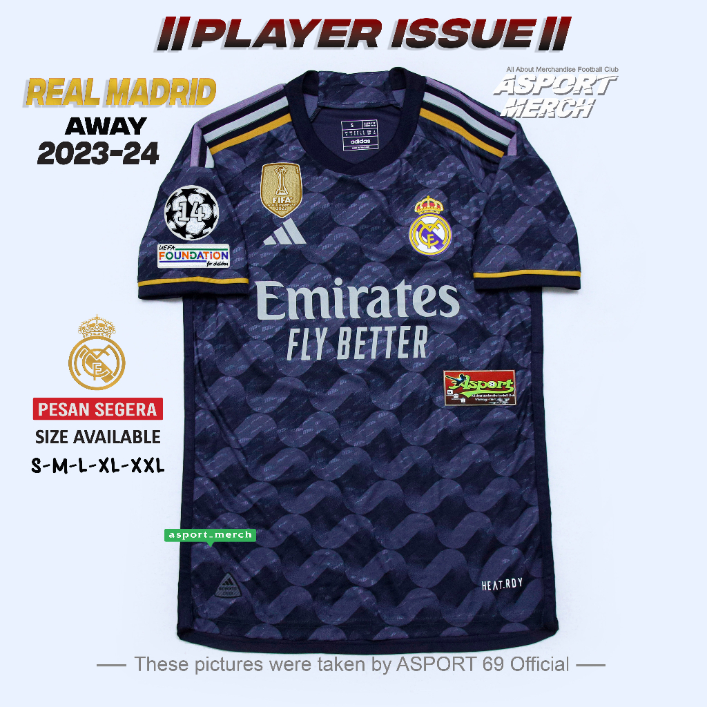 Jual JERSEY REAL MADRID AWAY PI 2021 2022 PLAYER ISSUE FULL PATCH