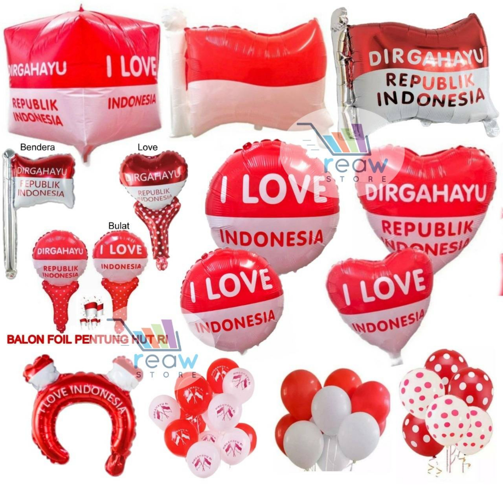 Jual Balon Foil Bendera Merah Putih Hiasan Dekorasi Kemerdekaan 17