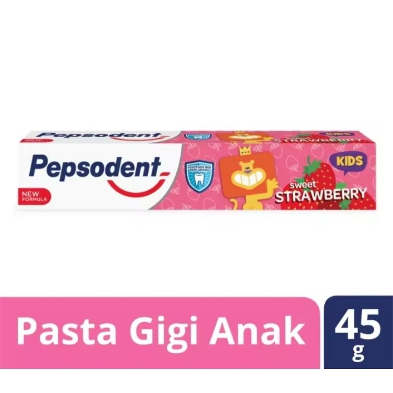 Jual Pepsodent pasta gigi anak rasa strawberry 45g | Shopee Indonesia
