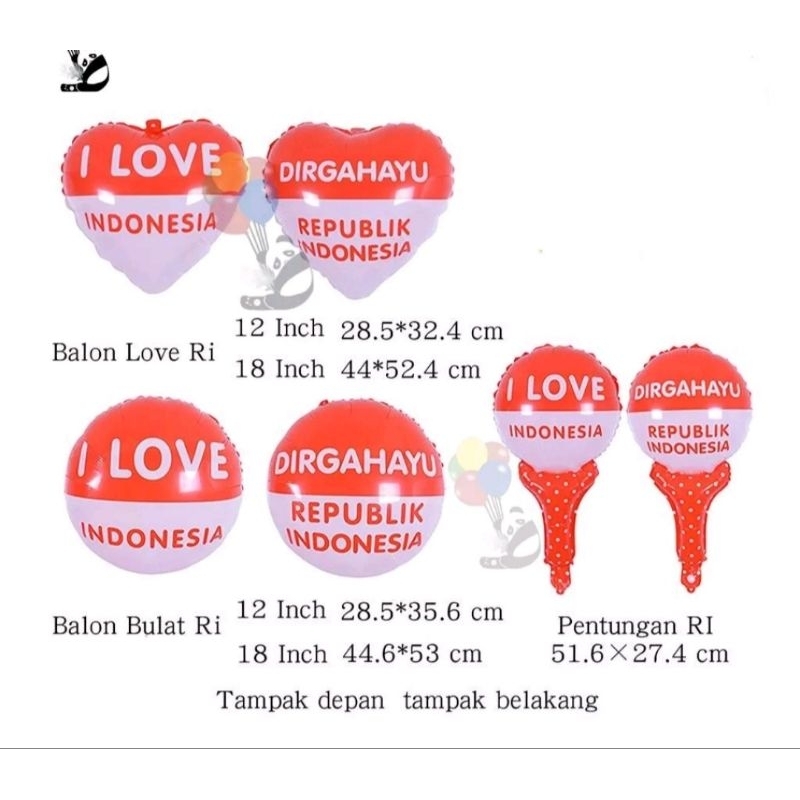 Jual Balon Foil Love Bulat Balon Foil Hut Ri Dirgahayu Hut Ri 12 Inch Shopee Indonesia 9011