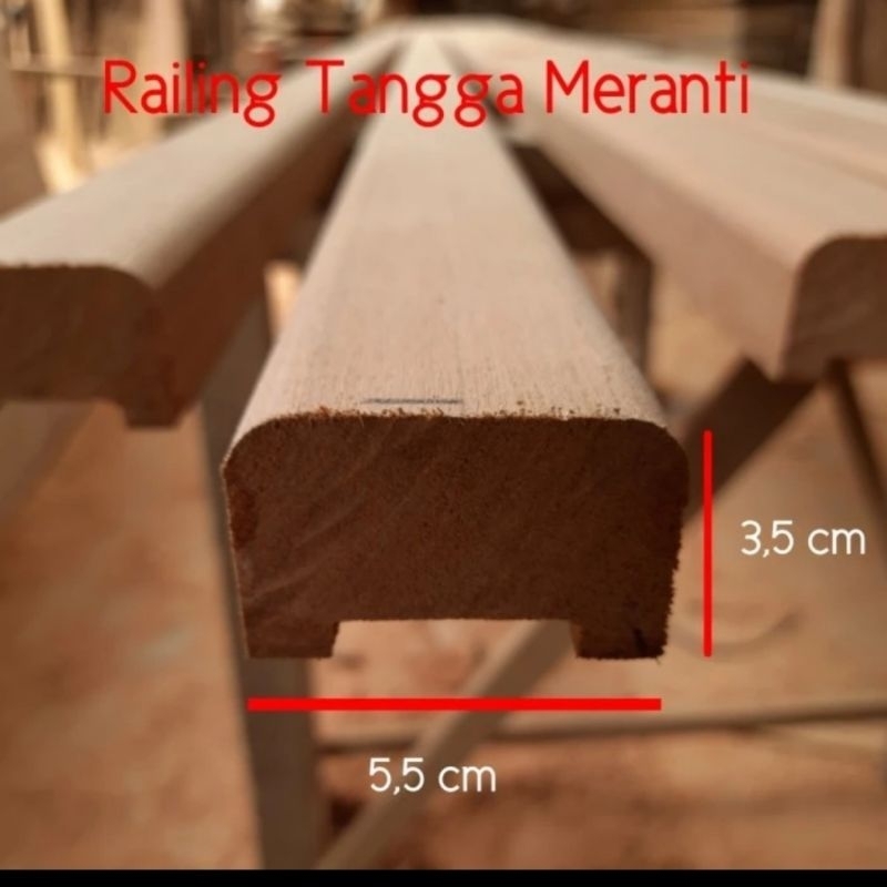 Jual Handrail Pegangan Tangga Railing Kayu Meranti per meter Shopee Indonesia