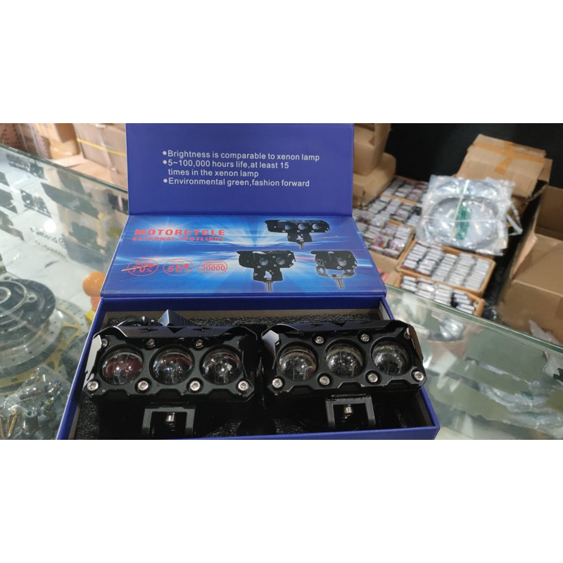 Jual LAMPU LED TEMBAK LASER SQL 3 MATA NINE LUMINOS HJG Q9 Hi LOW MOBIL ...