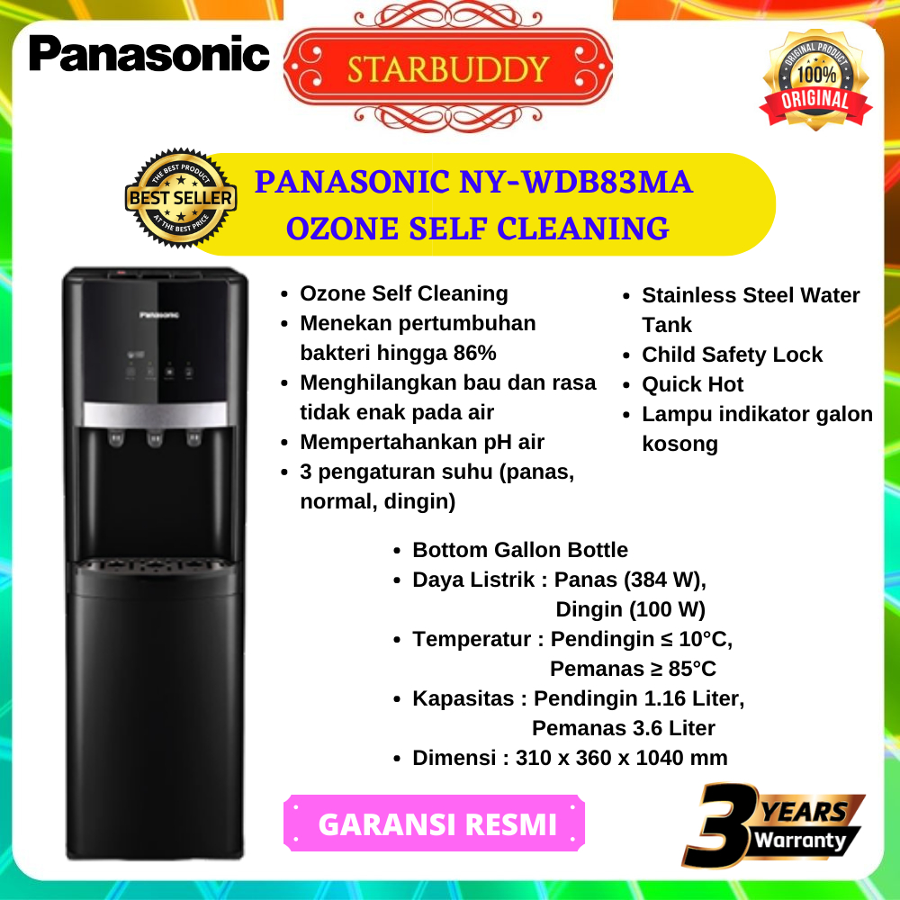 Jual DISPENSER PANASONIC NYWDB83MAK GALON BAWAH NYWDB83MAK OZONE SELF
