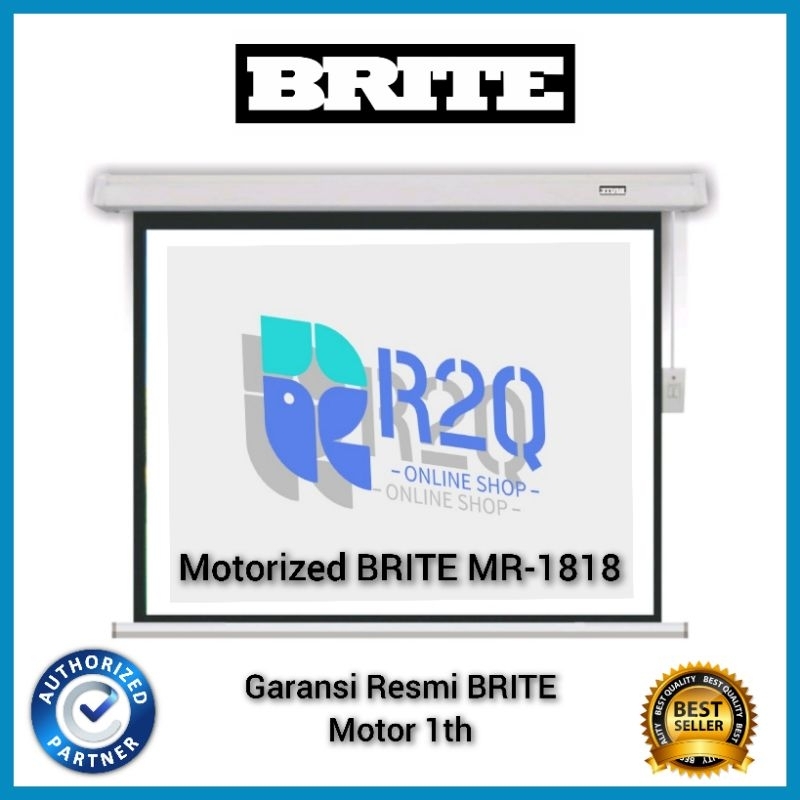 Jual Layar Proyektor Motor 70 Inch Brite Mr1818 Screen Projector