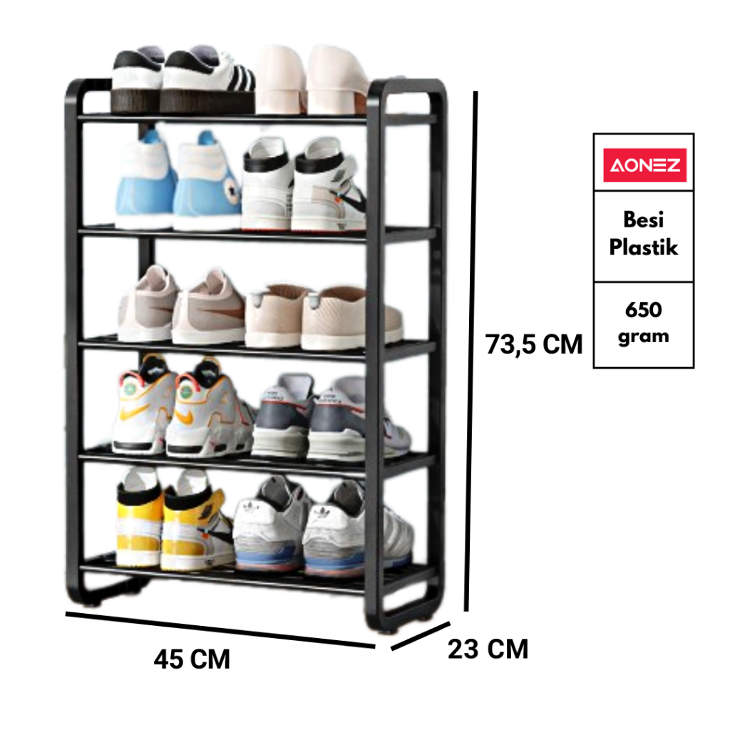 Jual Bonbox Rak Sepatu Shoe Rack Sandal Organizer Susun Stainless Steel Kuat Dan Tahan Lama