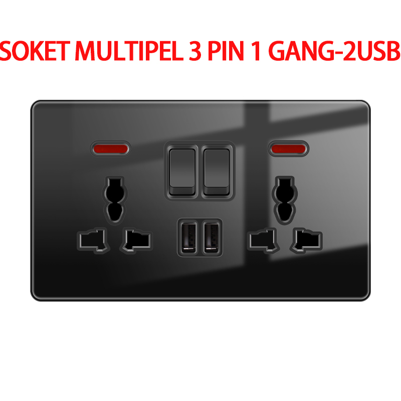 Jual Soket Sakelar Lampu Sakelar Hitam Canggih Sakelar Lampu Pengisi Daya Usb Sakelar Dinding