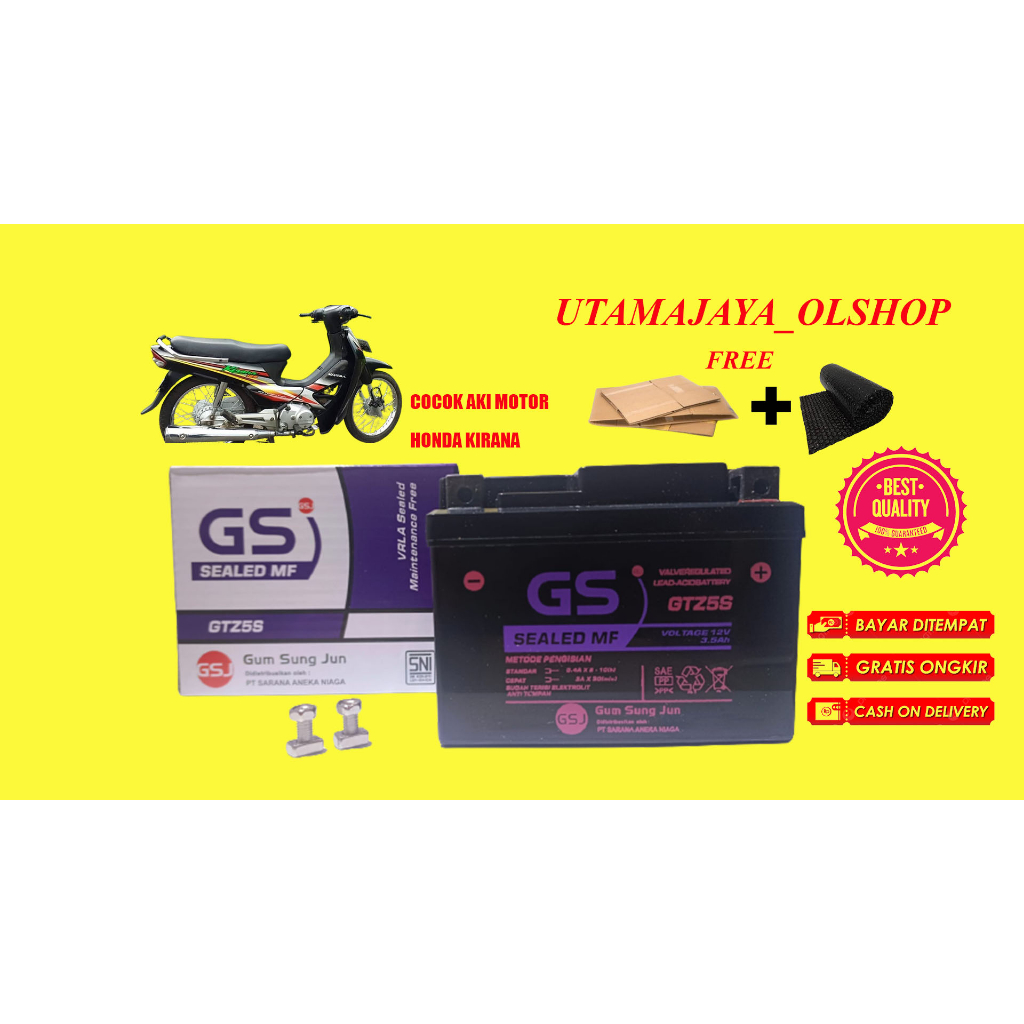 Jual Aki Motor Honda KIRANA Beat KARBU DAN BEAT FI VARIO 110 CC GS GTZ5
