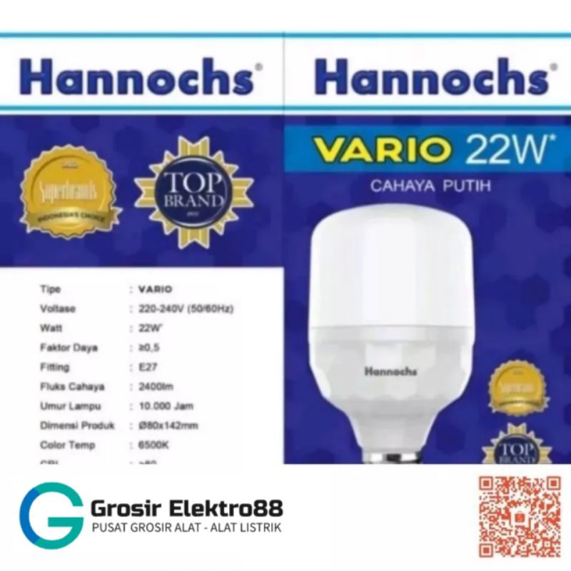 Jual Lampu / Bohlam LED Hannochs Vario 22 Watt ( Cahaya Putih ...