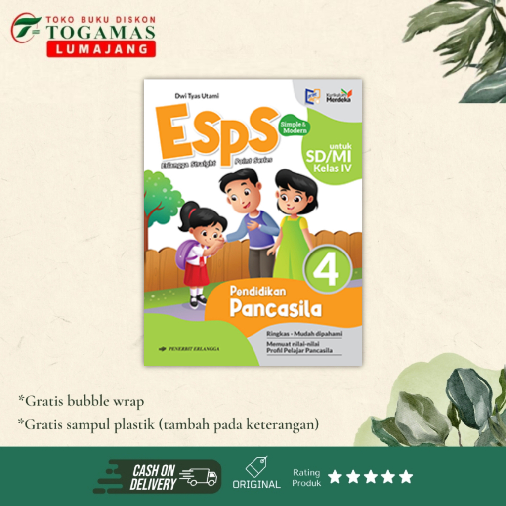 Jual Buku Pelajaran ESPS: Pendidikan Pancasila SD/MI Kelas 4 Kurikulum ...